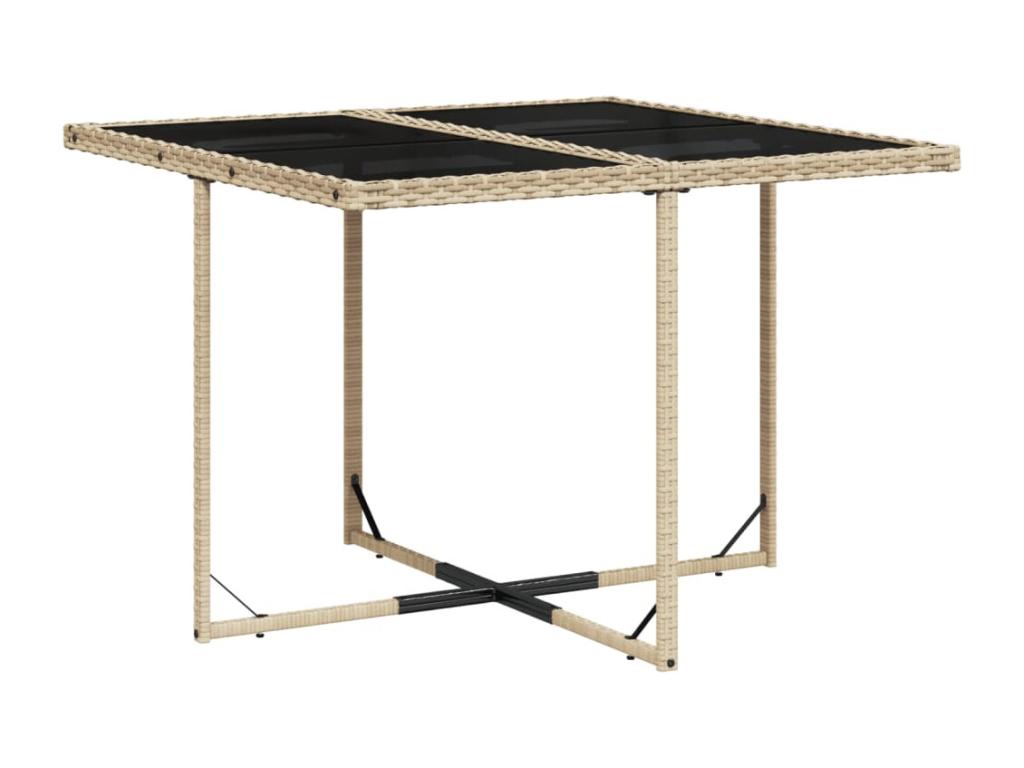 Ensemble à manger de jardin coussins 5 pièces Calmetop beige rotin 95258ONOA