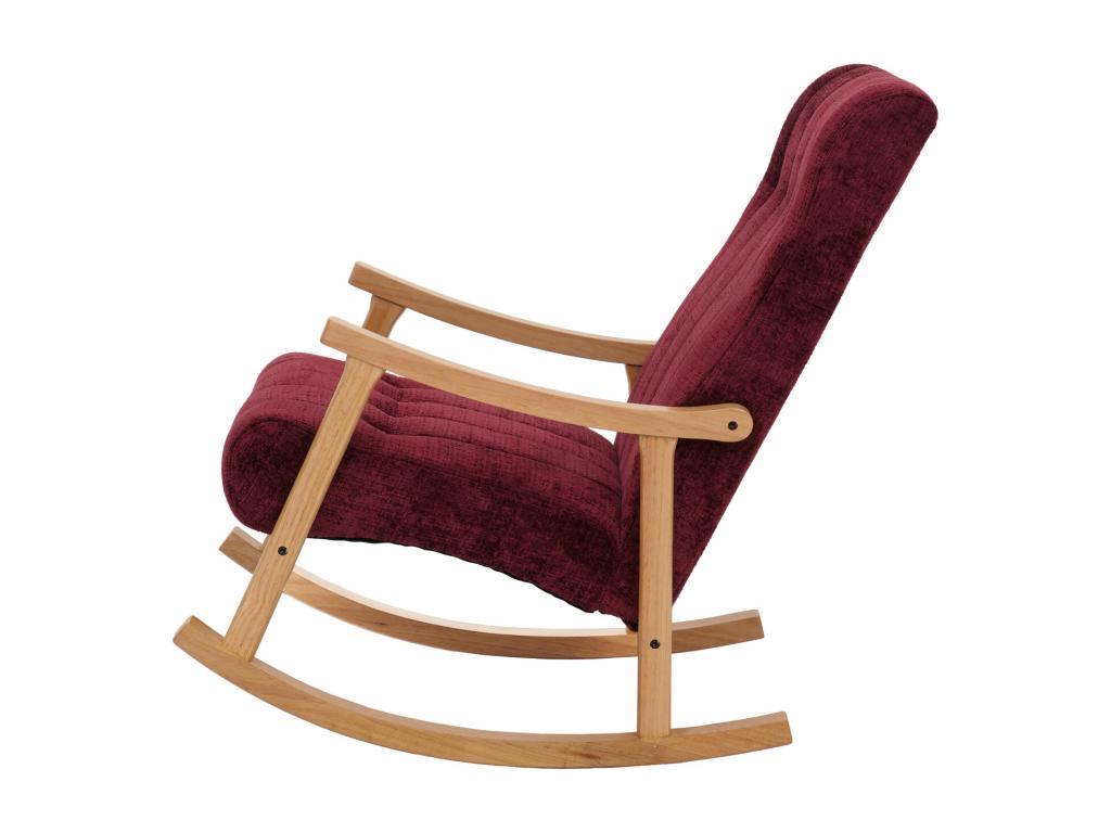 Fauteuil à bascule Nidchicshop-K10 bordeaux piètement naturel 79001ZQWG