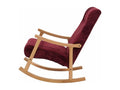 Fauteuil à bascule Nidchicshop-K10 bordeaux piètement naturel 79001ZQWG