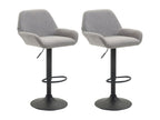 Lot de 2 Tabourets de bar - Tissu / Métal chromé - Gris - Calmetop 32435CTKR
