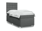 Sommier à Calmetop de lit avec matelas Gris foncé 80x200 cm Tissu 33901BSRB