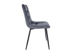 Lot de 4 chaise salle à manger - Velours / Métal - Gris foncé - Calmetop 05945RGPS