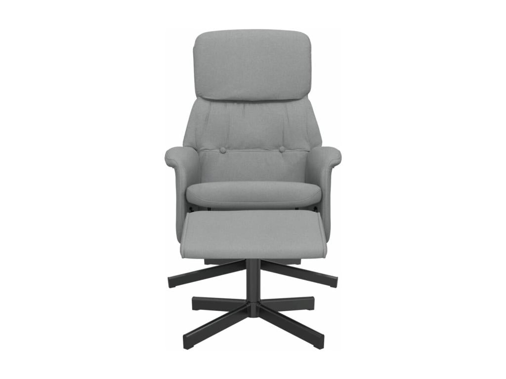 Fauteuil inclinable avec repose-pied gris clair tissu 61822CFNR