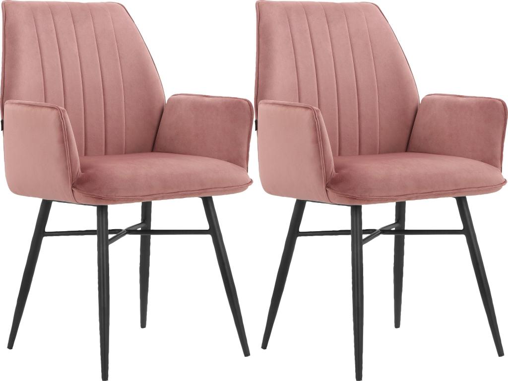 Lot de 2 chaises de salle à manger Calmetop Rose 83789HAAF