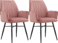 Lot de 2 chaises de salle à manger Calmetop Rose 83789HAAF