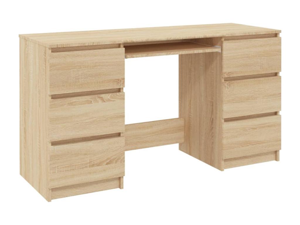 Bureau table poste de bois marron 140x50x77 cm 02 0023656 82056ORAR