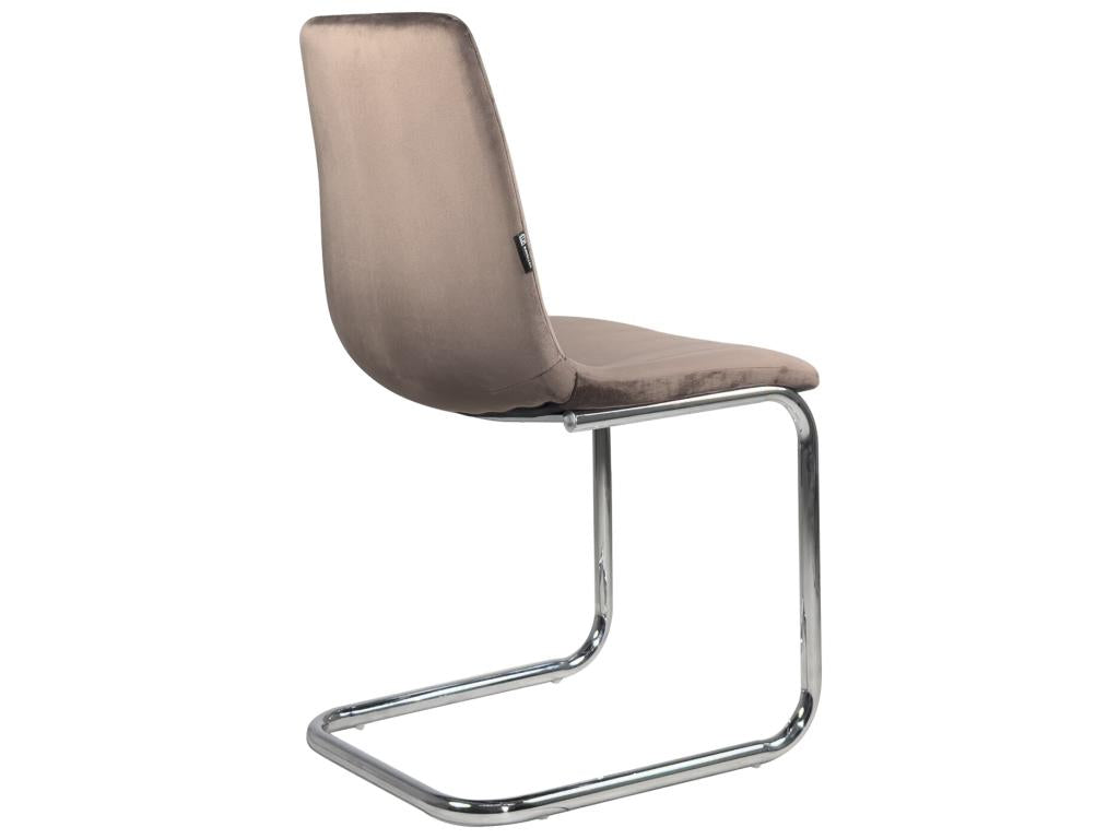 Lot 2 chaises salle à manger salon siège velours rembourré pieds acier chromé Artvivrestore marron 96548QDIV