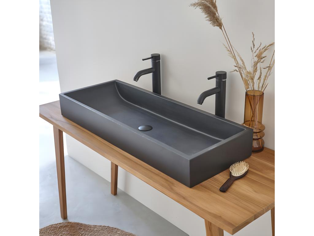 Vasque en béton noir 100 cm 14026PNXI