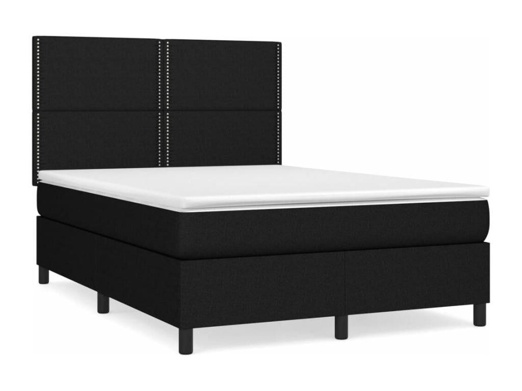 Sommier à Nidchicshop de lit avec matelas Noir 140x200 Tissu 82815IECM