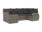 Salon de jardin 6 pcs avec coussins gris résine tressée 55648CZBP