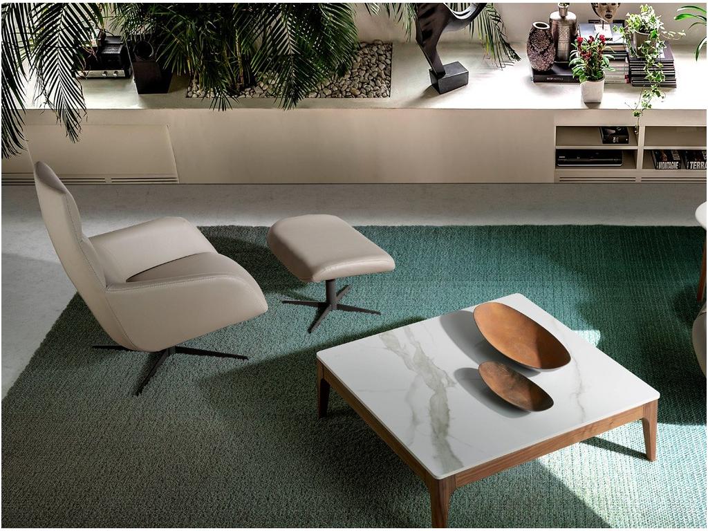 Repose-pieds pivotants similicuir et pieds acier noir Calmetop-Couleur Calmetop 02 Crème 54166PCEZ