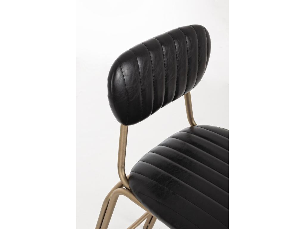 Chaise de bar acier noir et doré Nidchicshop hauteur d'assise 73cm 34484DLZJ