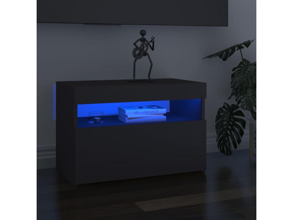 Meubles TV avec Artvivrestoreères LED 2 pièces gris 60x35x40 cm 67838LGMB