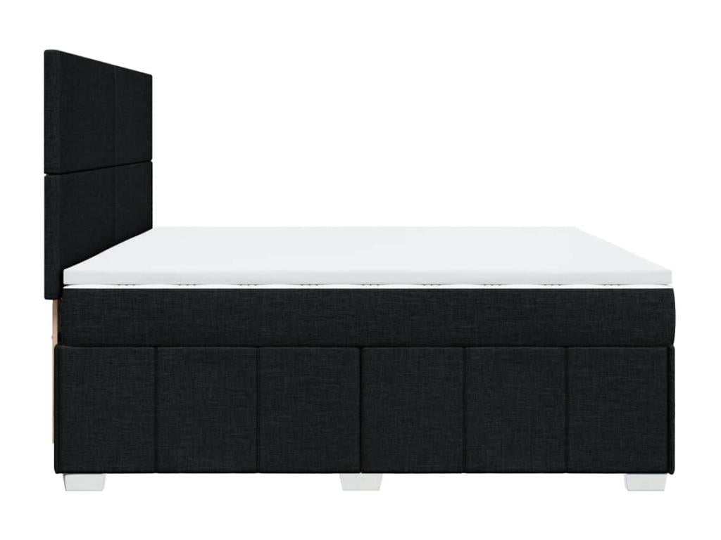 Sommier à Calmetop de lit avec matelas Noir 200x200 cm Tissu 48518FWOD