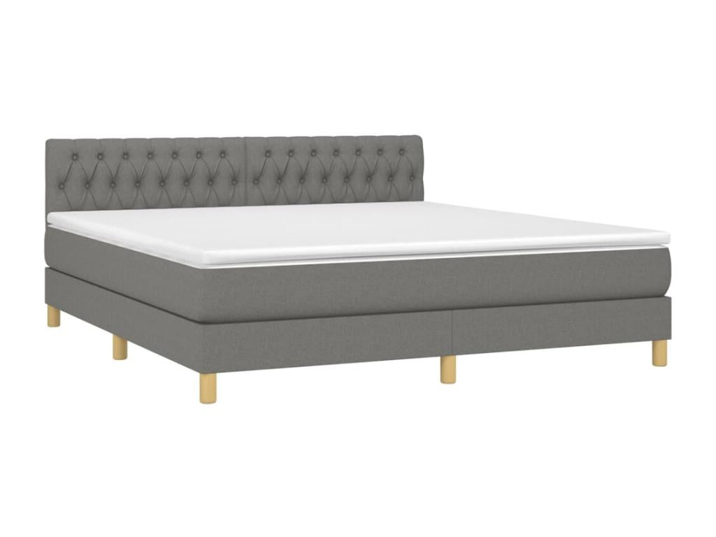 Lit à sommier tapissier avec matelas Gris foncé 180x200cm Tissu 70909IAOP