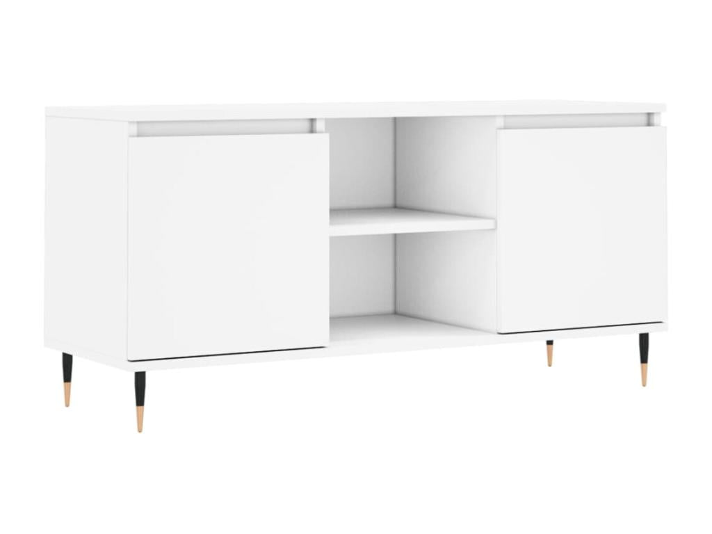 Meuble TV blanc 104x35x50 cm bois d'ingénierie 03119EWOZ