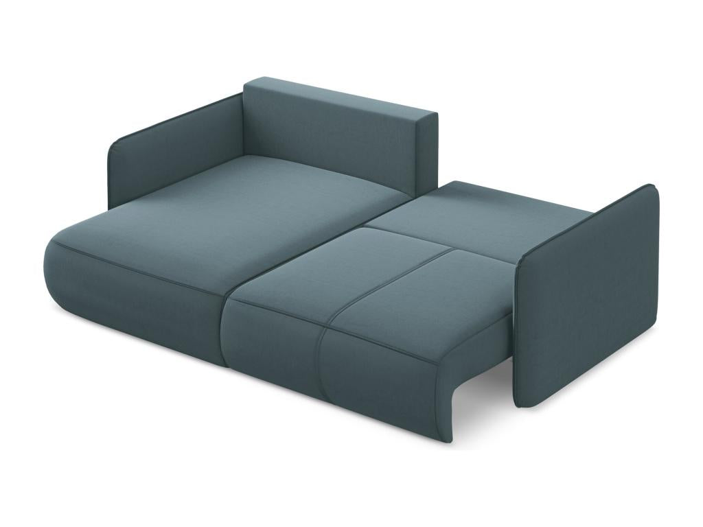 Canapé d'angle 2.5 places gauche convertible en velours - marin - Calmetop 24662KUOX