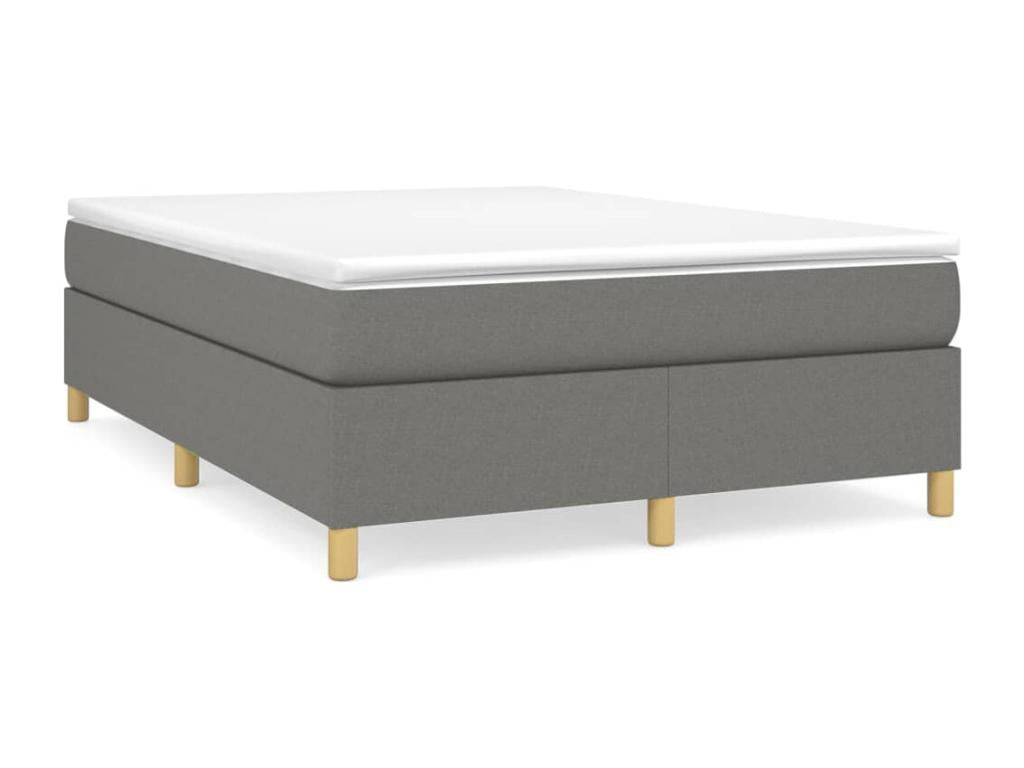 Lit à sommier tapissier avec matelas Gris foncé 140x190cm Tissu 67801XQPP