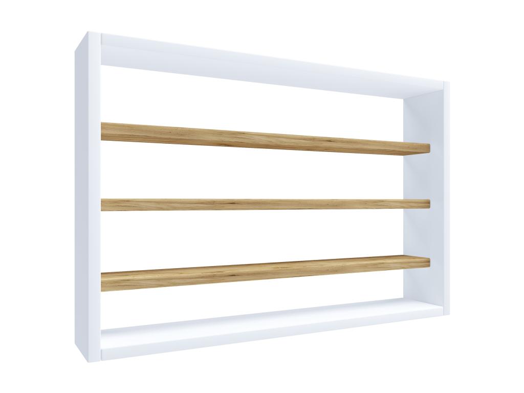 Nidchicshop bois étagère murale cuisine épices cuisine collectionneur vitrine Nidchicshop blanc / chêne miel 03648BGXU