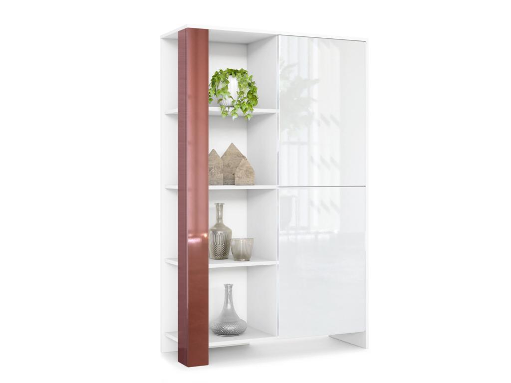 Meuble Blanc Mat Et Bordeaux Laqué lxhxp 95x151.5x36 Cm 45983CWFY