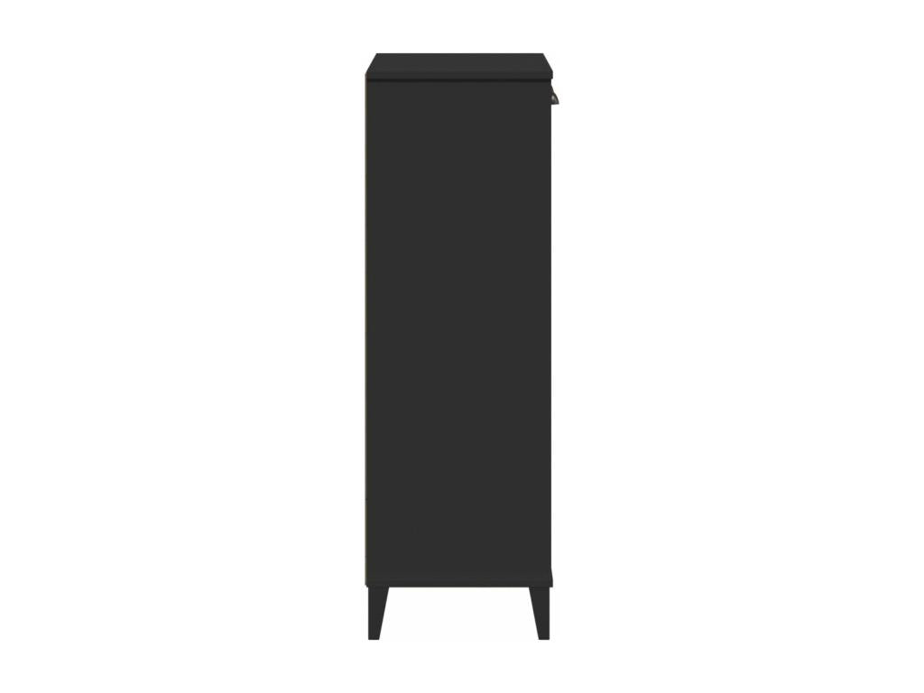 Armoire à chaussures Calmetop noir bois de pin solide 53517ZJBK