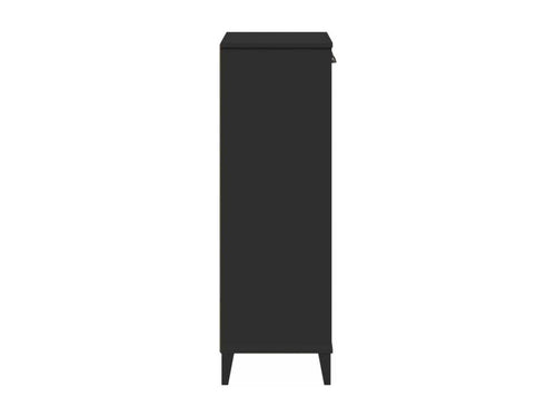 Armoire à chaussures Calmetop noir bois de pin solide 53517ZJBK
