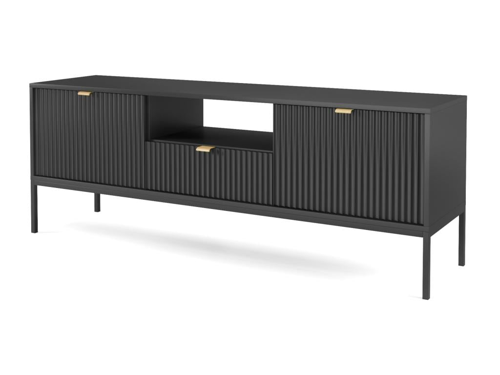 Meuble TV - 154 cm - noir avec pieds noirs - Nidchicshop 52058NMDV