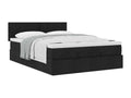 Cadre de lit Nidchicshop avec matelas noir 140x200 cm tissu 86842GTXD
