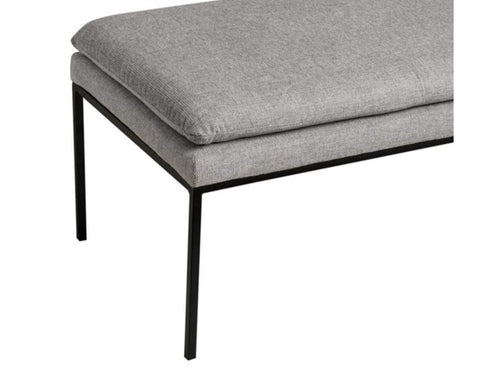 Banc design en tissu et pieds en métal noir Calmetop-Couleur Gris 53994AVAT