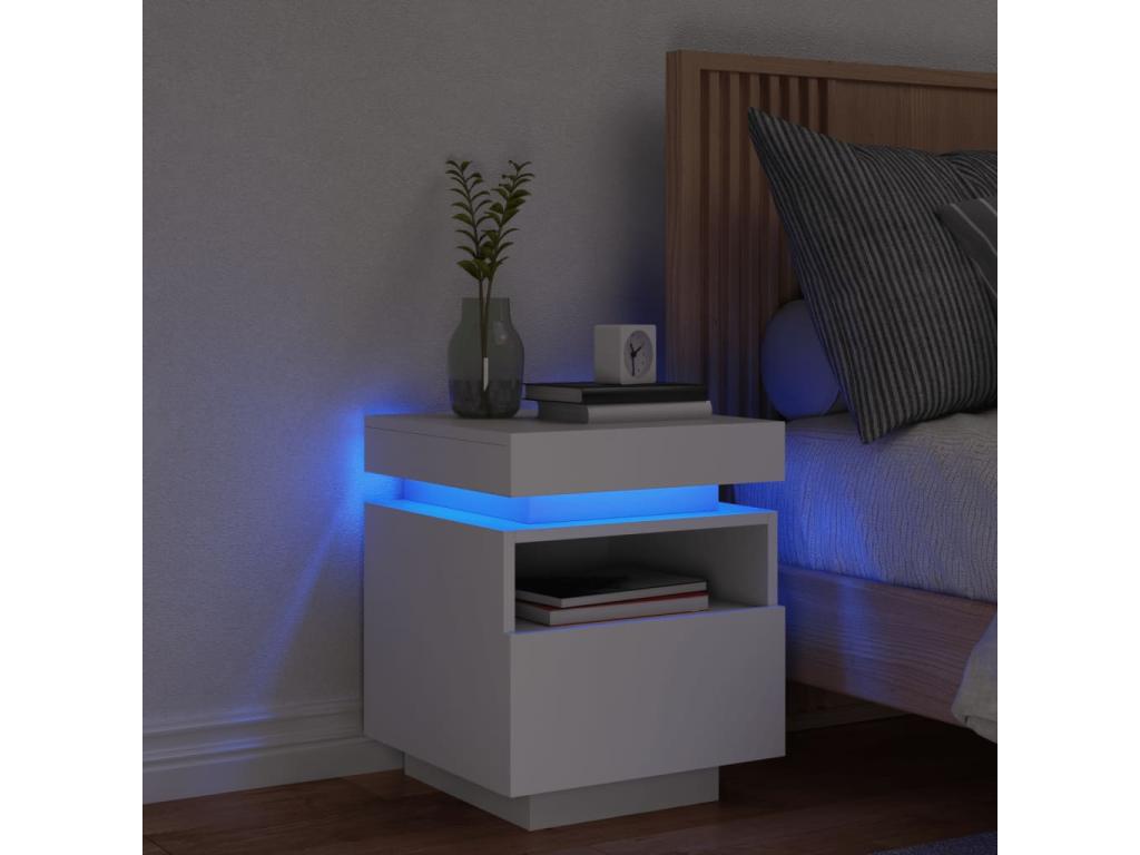 Armoire de chevet avec Calmetopères LED blanc 40x39x48.5 cm 14034XECJ