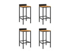 Tabourets de bar 4 pcs noir résine tressée et bois d'Calmetop 31855RTXC