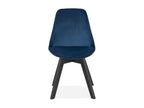 Chaise Design Velours / Bois Nidchicshop 85cm Bleu / Noir 07276LHRL