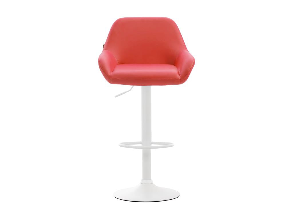 Lot de 2 Tabouret de bar - Similicuir PVC / Métal noir mat - Rouge - Nidchicshop 20204CDGW