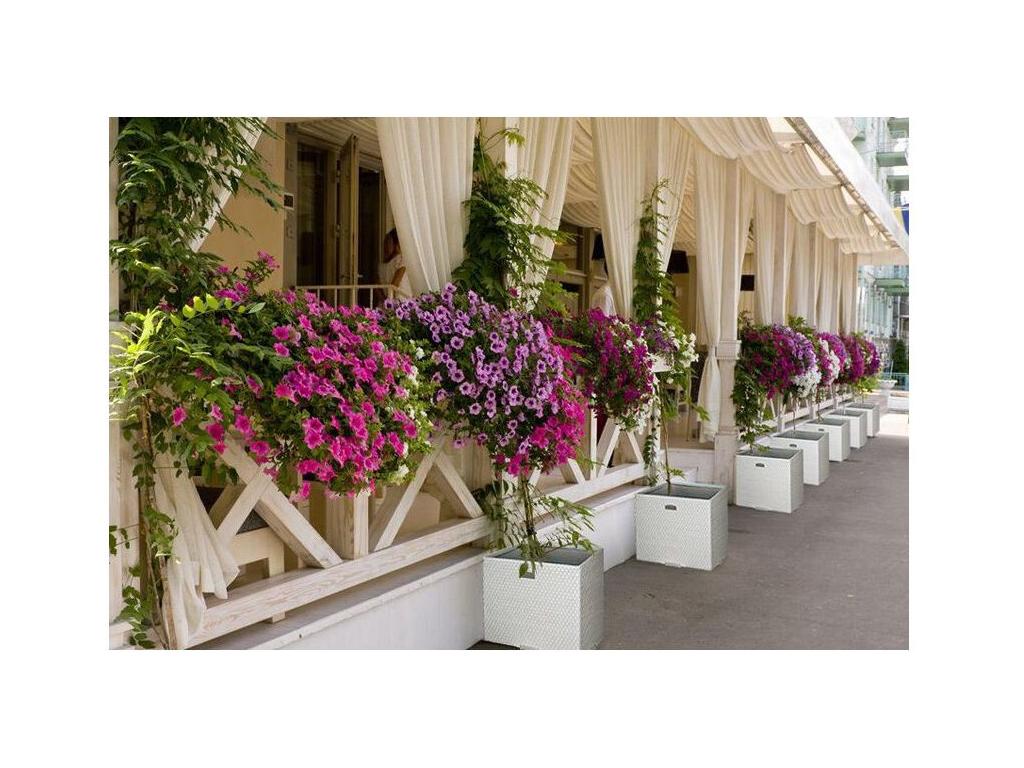 Jardinière en résine tressée 46x46x46 cm Miel 41383TVXX