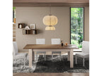 Table de repas à allonge Crème/Chêne noisette - Calmetop 79929EPFI