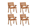 Chaises de jardin avec coussins lot de 4 Bois de teck solide 15547VNYN