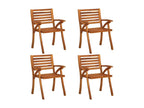 Chaises de jardin avec coussins lot de 4 Bois de teck solide 15547VNYN