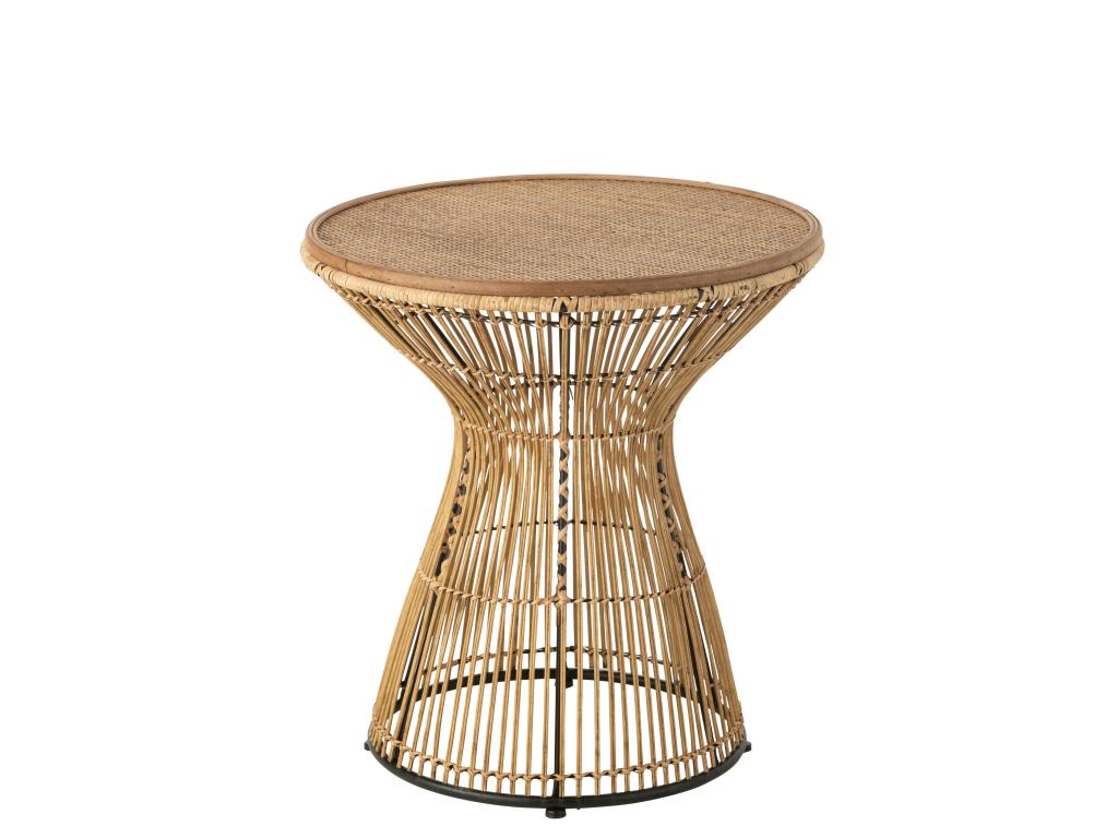 Table d'Appoint Design en Nidchicshop Rainures 63cm Naturel 11246NMMO