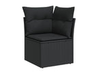 Salon de jardin 8 pcs avec coussins noir résine tressée 79174FUCR