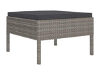 Salon de jardin 11 pièces avec coussins Résine tressée Gris 47385GQSD