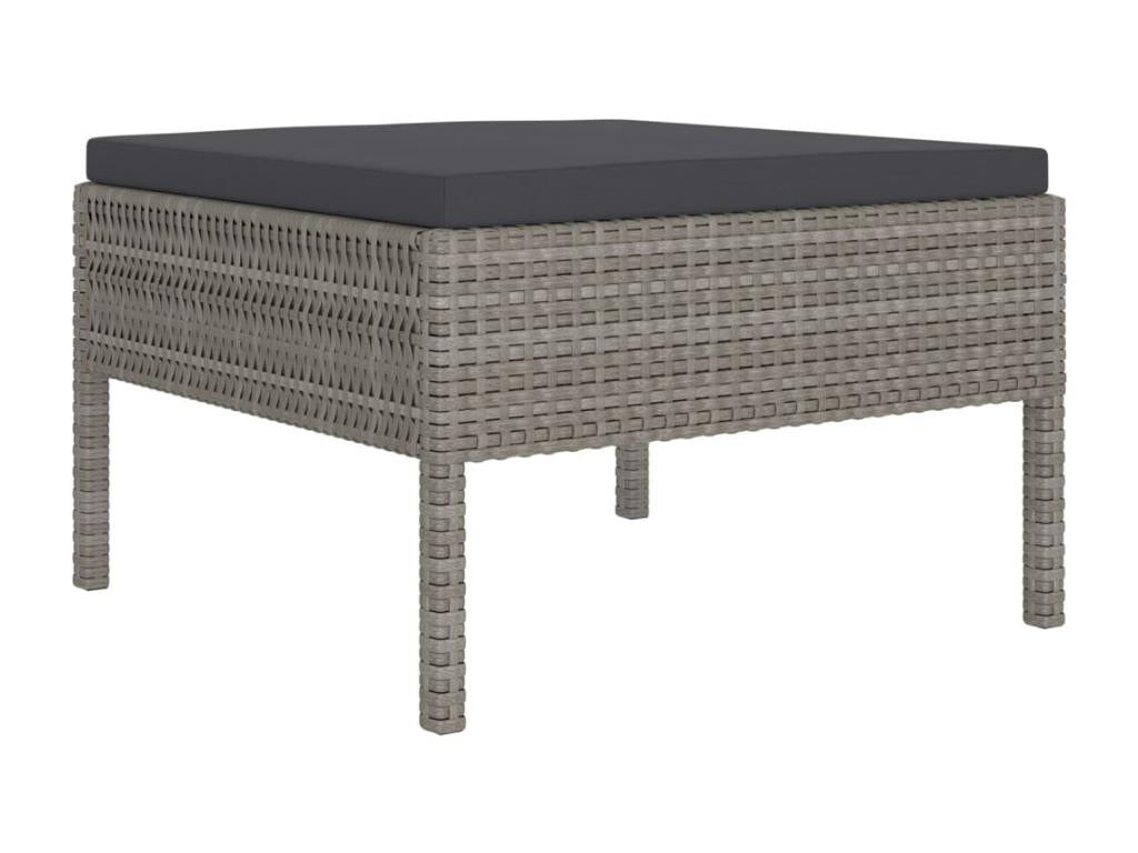 Salon de jardin 11 pièces avec coussins Résine tressée Gris 47385GQSD