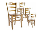 Calmetop - Lot de 4 Chaises Teinté Chêne et Assises en Bois 36585LFOJ