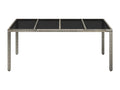Table de jardin dessus en verre Gris 190x90x75cm Résine tressée 63302QKGH