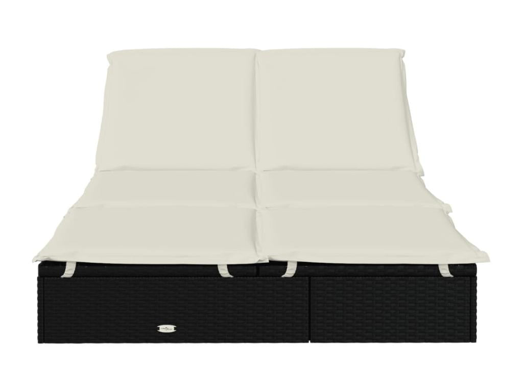 Transat chaise longue bain résine noire 201x110x20 cm 02 0012945 22343DYGT