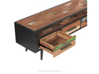 Artvivrestore meuble TV en bois de bateau recyclé et métal noir - 1 niche - 4 tiroirs - Style Industriel - L208 11947DJCW