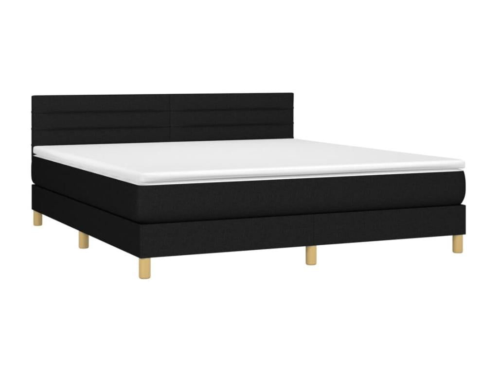 Sommier à Nidchicshop de lit avec matelas LED Noir 160x200 cm Tissu 01600MYOW