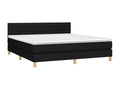 Sommier à Nidchicshop de lit avec matelas LED Noir 160x200 cm Tissu 01600MYOW