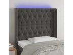 Tête de lit à LED Gris foncé 103x16x118/128 cm Velours 42326QUSZ
