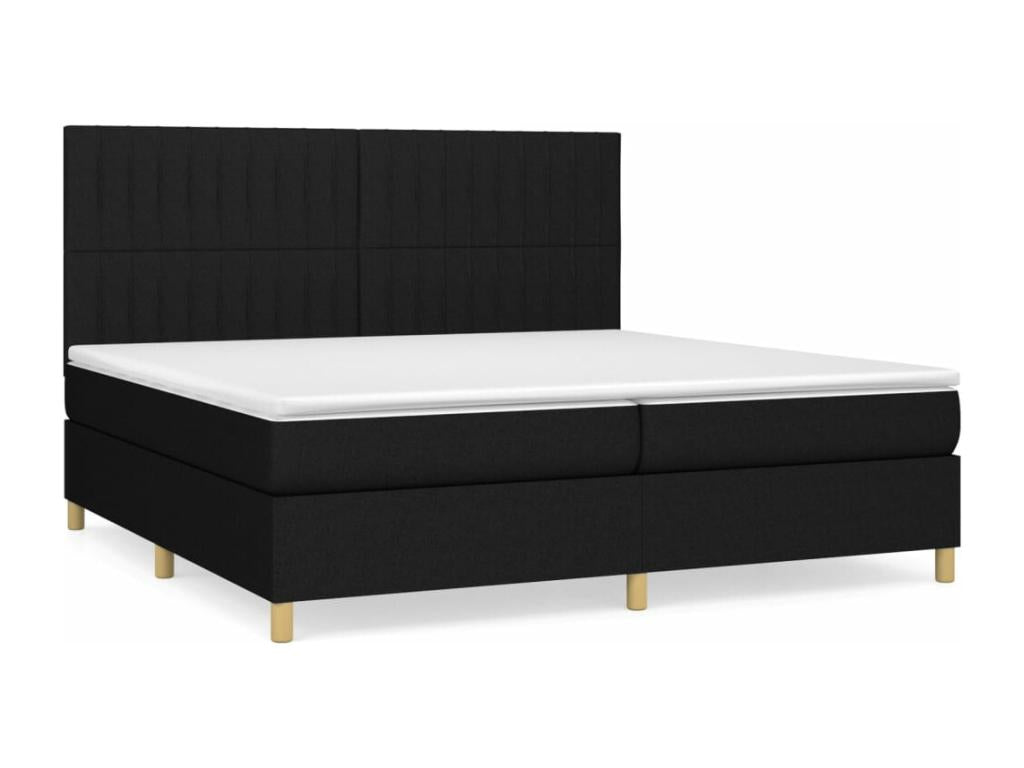 Lit à sommier tapissier avec matelas Noir 200x200 cm Tissu 45412IWWL