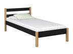 Lit simple en bois N01 Noir / Chêne Naturel 100x190 46687HRRV
